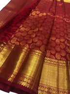 Red Kanjeevaram Handloom Pure Silk Saree - Luxurion World