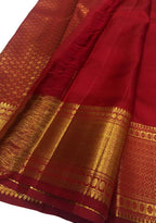Red Kanjeevaram Handloom Pure Silk Saree - Luxurion World