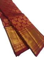 Red Kanjeevaram Handloom Pure Silk Saree - Luxurion World