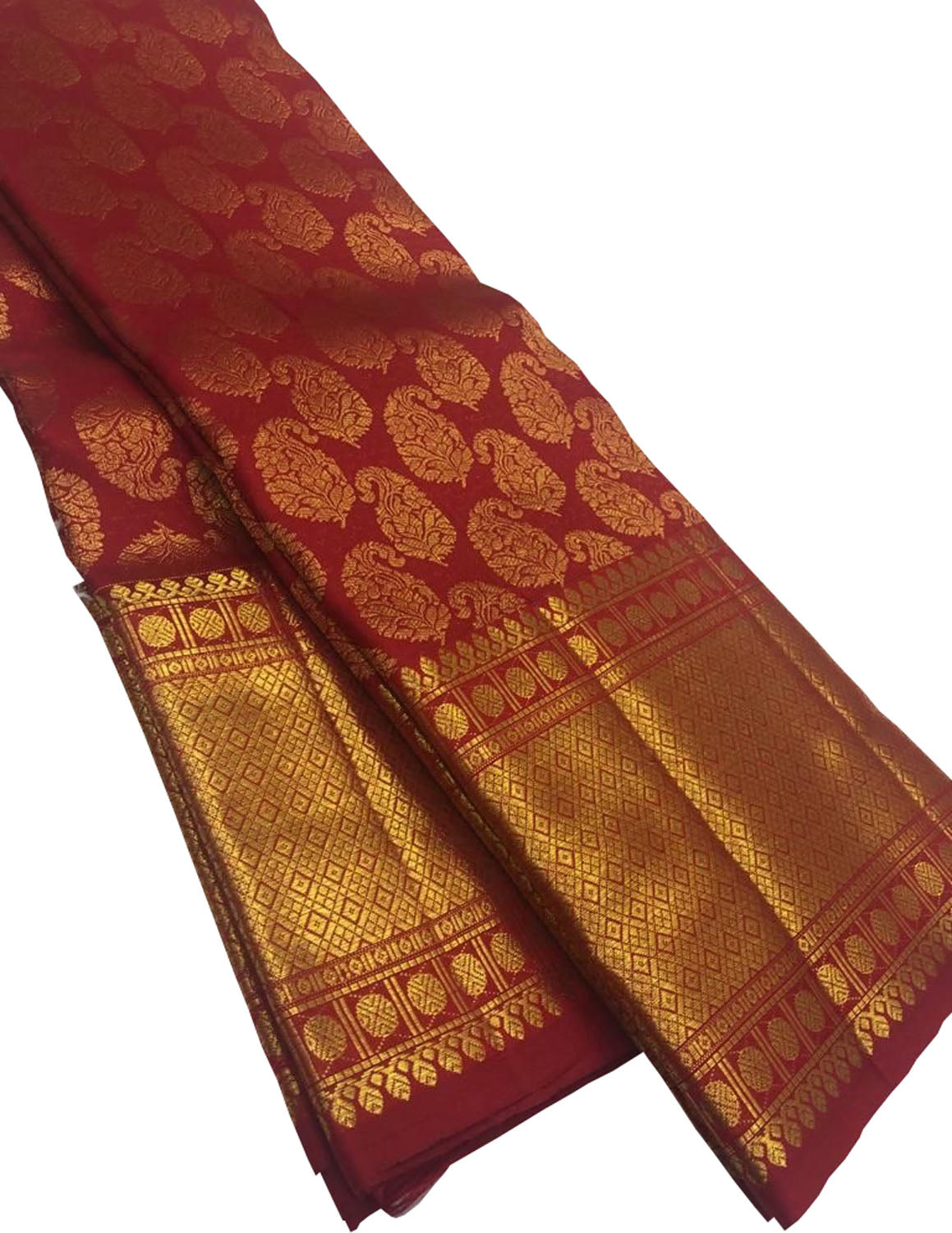Red Kanjeevaram Handloom Pure Silk Saree - Luxurion World