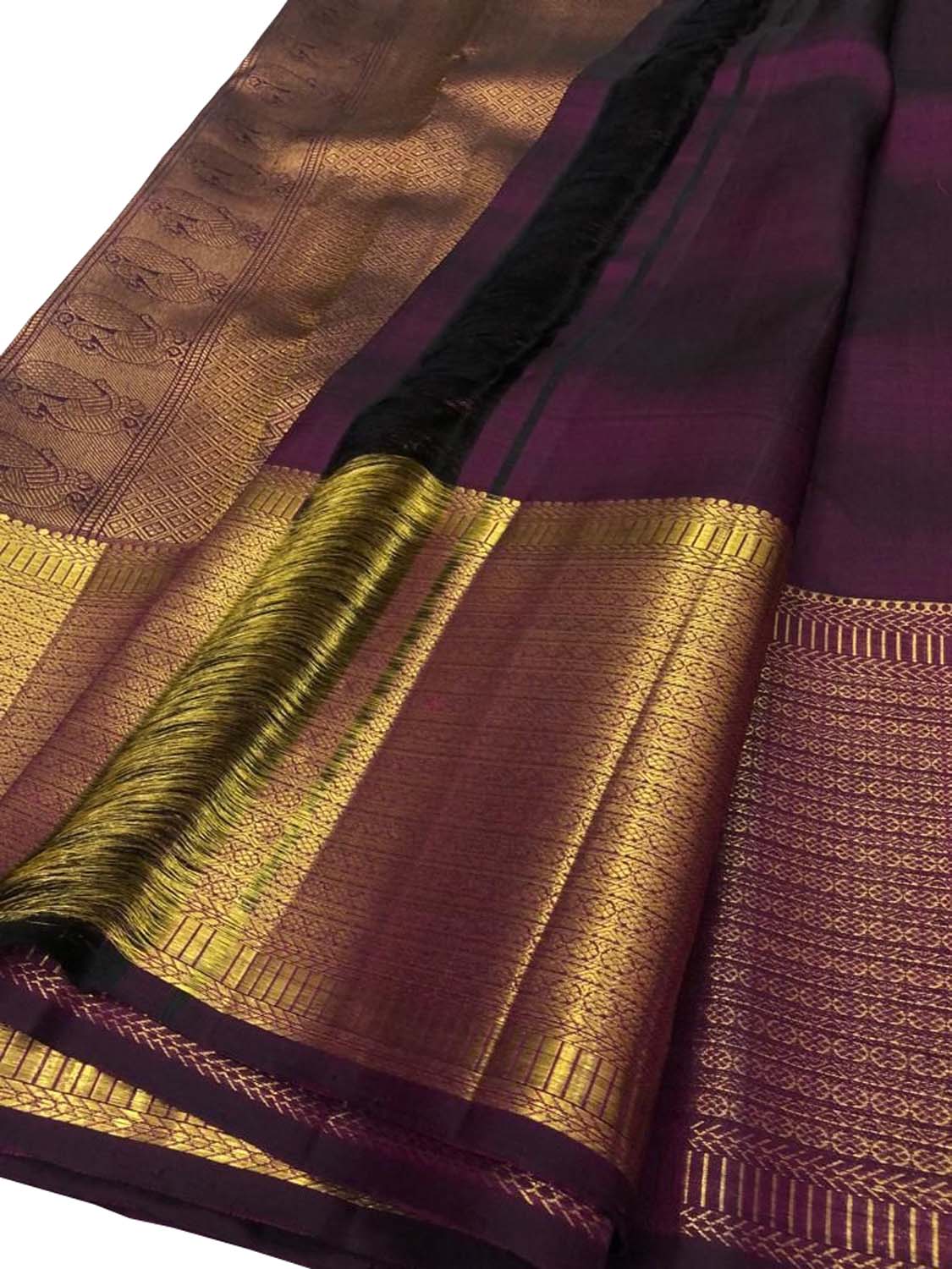 Purple Kanjeevaram Handloom Pure Silk Saree - Luxurion World