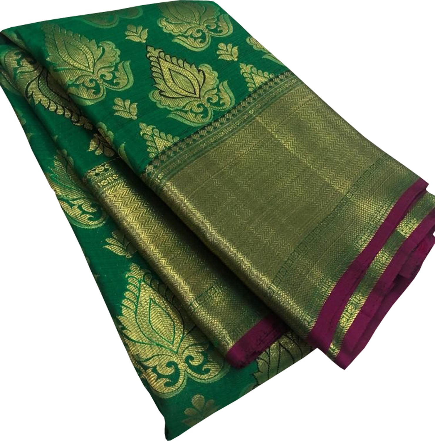 Green Kanjeevaram Handloom Pure Silk Saree - Luxurion World
