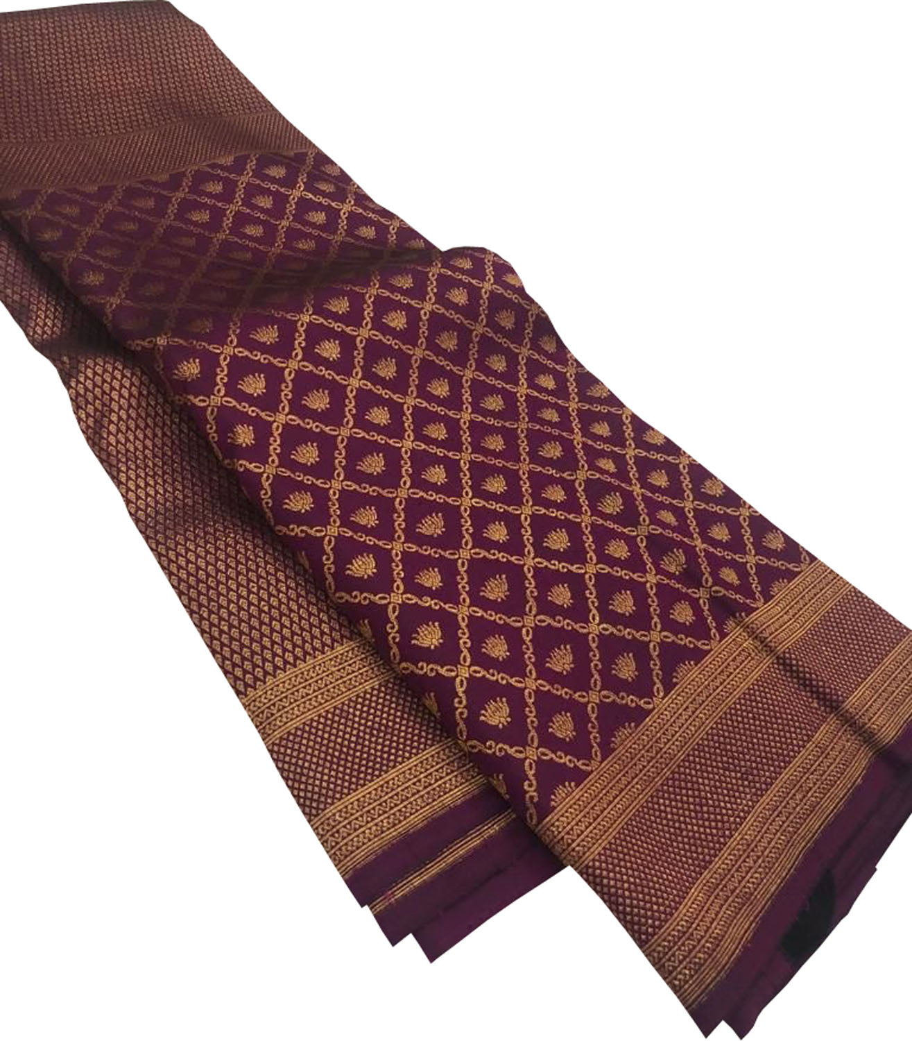 Purple Kanjeevaram Handloom Pure Silk Saree - Luxurion World
