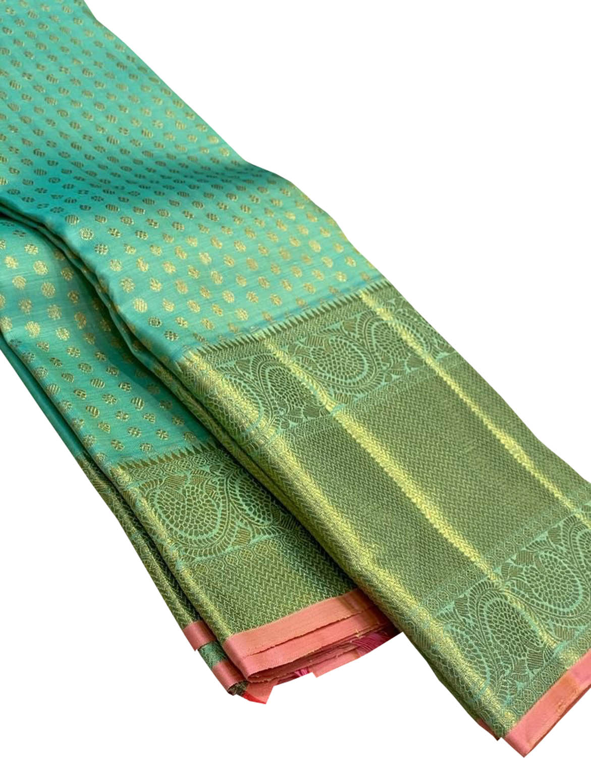 Blue Kanjeevaram Handloom Pure Silk Saree - Luxurion World