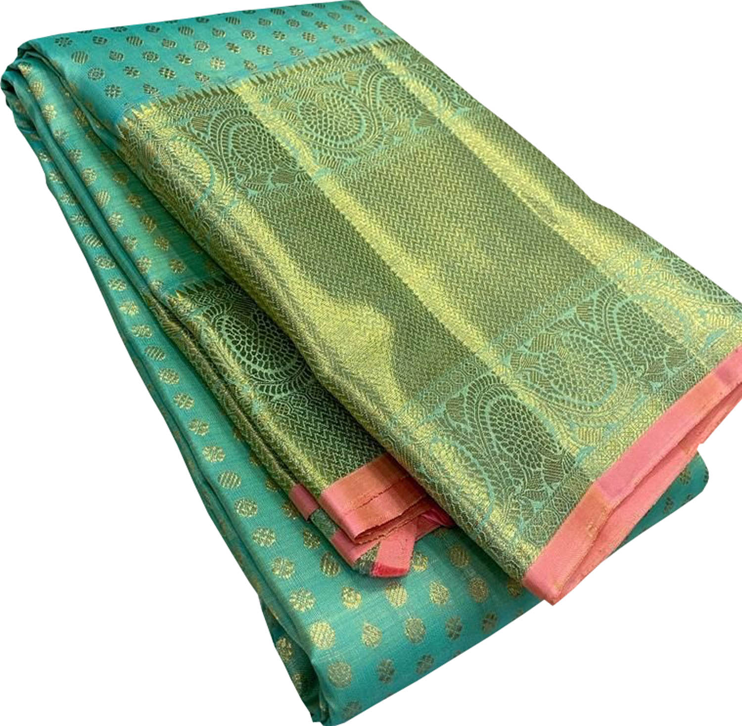 Blue Kanjeevaram Handloom Pure Silk Saree - Luxurion World