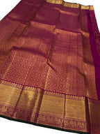Purple Kanjeevaram Handloom Pure Silk Saree - Luxurion World