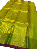 Green Kanjeevaram Handloom Pure Silk Saree - Luxurion World