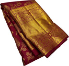Maroon Kanjeevaram Handloom Pure Silk Saree - Luxurion World