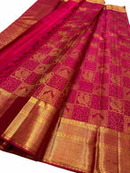 Pink Kanjeevaram Handloom Pure Silk Saree - Luxurion World