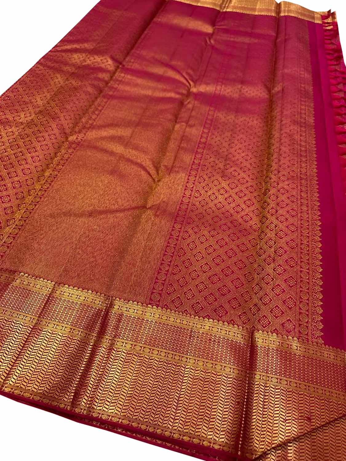 Pink Kanjeevaram Handloom Pure Silk Saree - Luxurion World