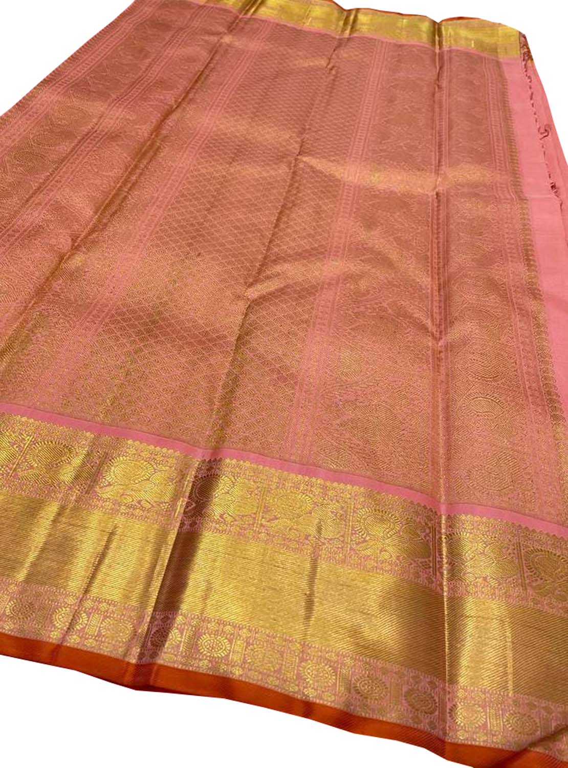Pink Kanjeevaram Handloom Pure Silk Saree - Luxurion World