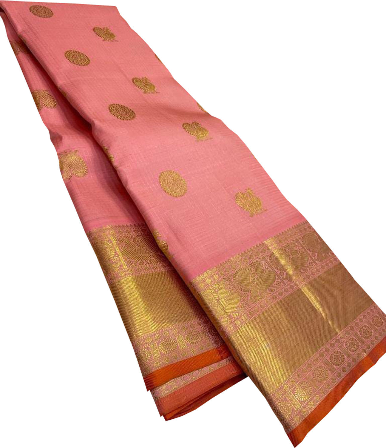Pink Kanjeevaram Handloom Pure Silk Saree - Luxurion World