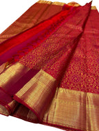 Pink Kanjeevaram Handloom Pure Silk Saree - Luxurion World