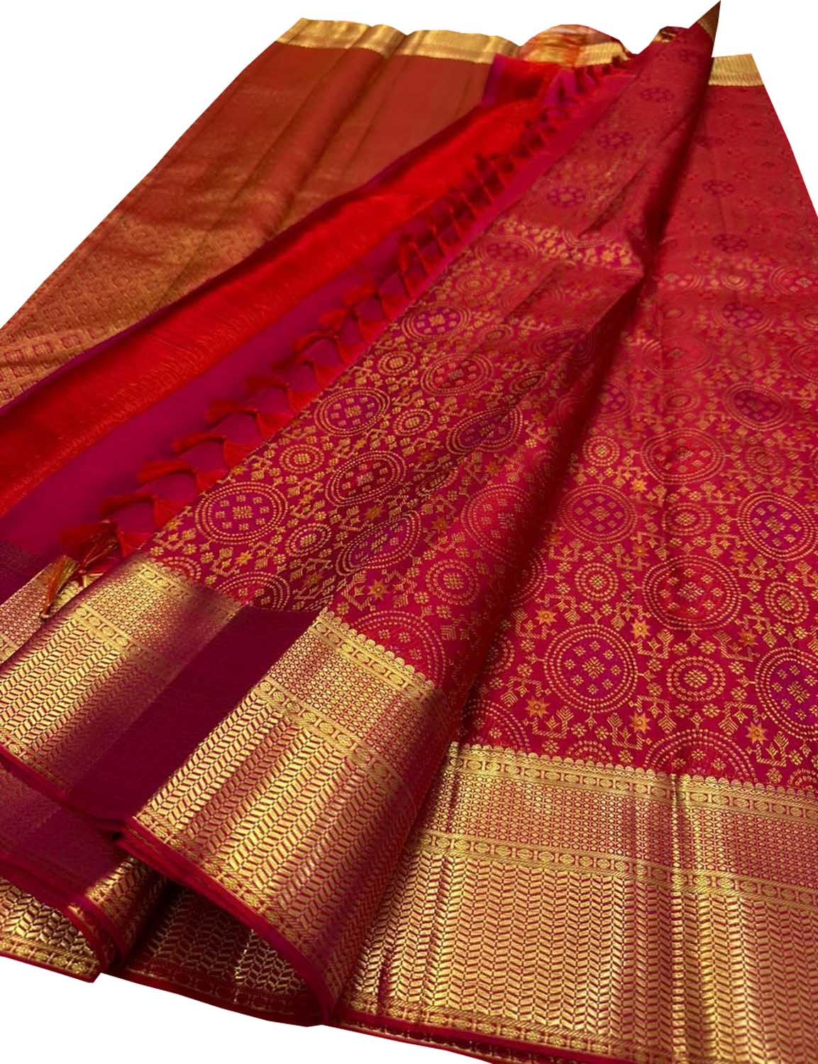 Pink Kanjeevaram Handloom Pure Silk Saree - Luxurion World