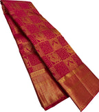 Pink Kanjeevaram Handloom Pure Silk Saree - Luxurion World