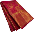 Pink Kanjeevaram Handloom Pure Silk Saree - Luxurion World