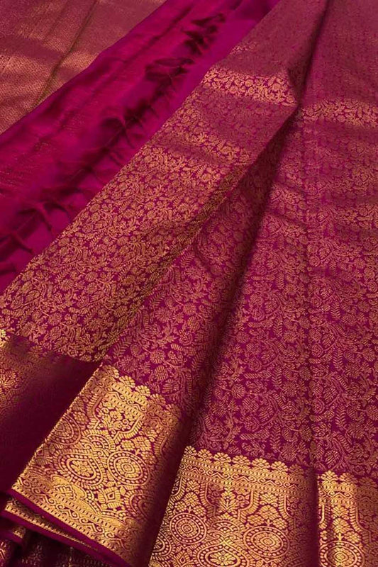 Pink Kanjeevaram Handloom Pure Silk Saree - Luxurion World