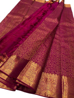 Pink Kanjeevaram Handloom Pure Silk Saree - Luxurion World