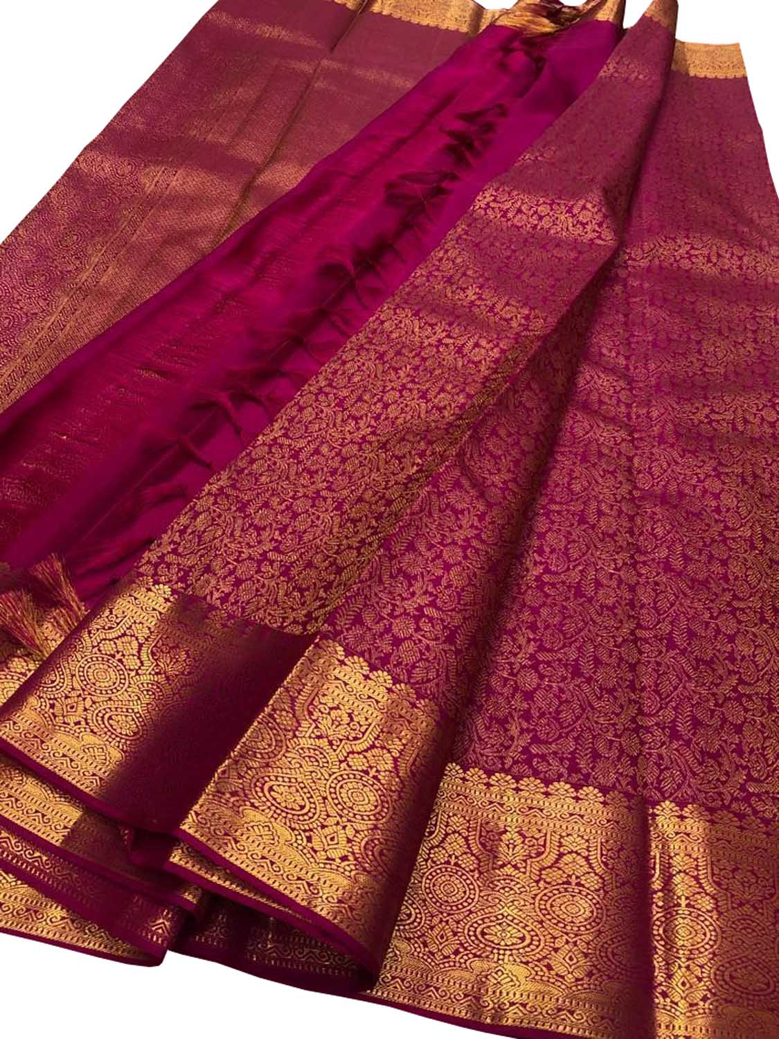 Pink Kanjeevaram Handloom Pure Silk Saree - Luxurion World