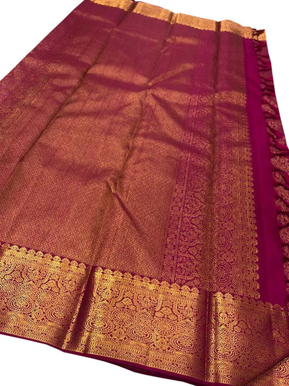 Pink Kanjeevaram Handloom Pure Silk Saree