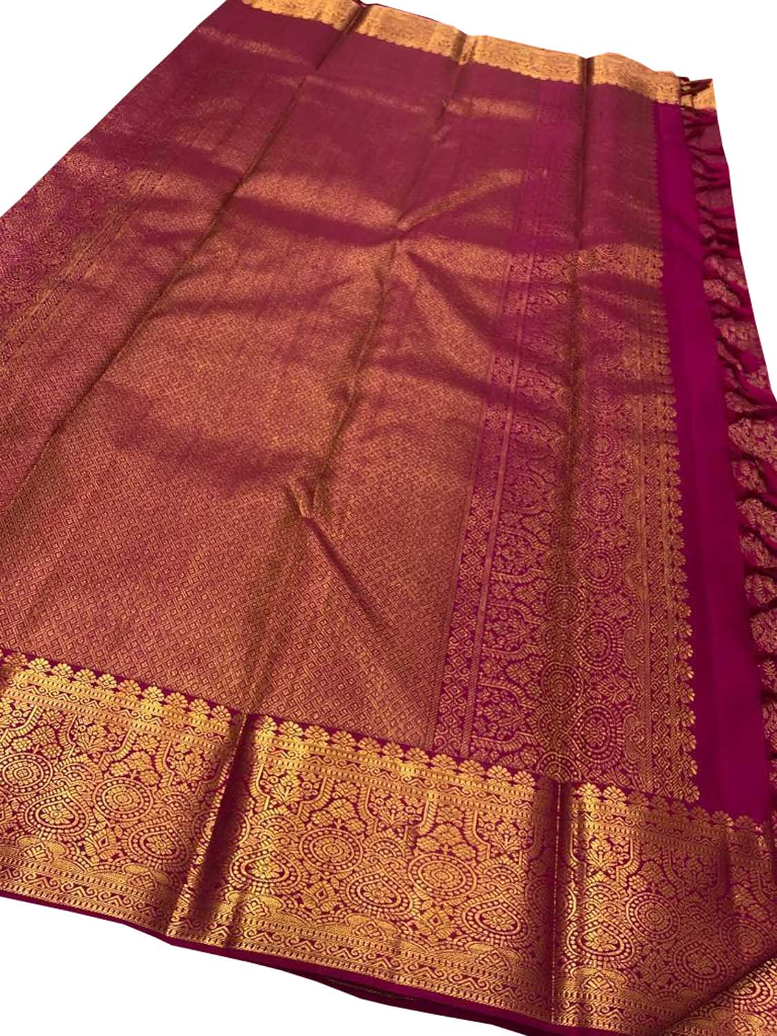 Pink Kanjeevaram Handloom Pure Silk Saree - Luxurion World