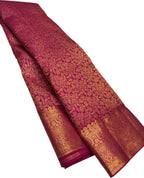 Pink Kanjeevaram Handloom Pure Silk Saree - Luxurion World