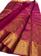 Pink Kanjeevaram Handloom Pure Silk Saree - Luxurion World