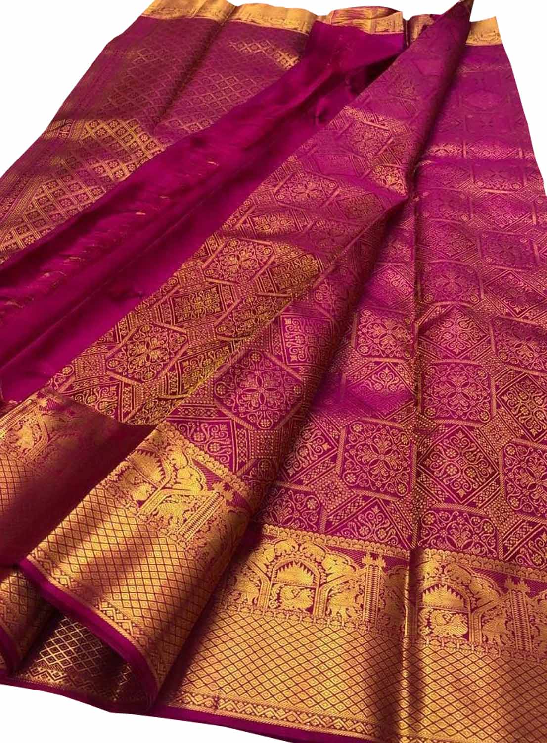 Pink Kanjeevaram Handloom Pure Silk Saree - Luxurion World