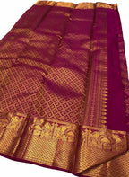 Pink Kanjeevaram Handloom Pure Silk Saree - Luxurion World