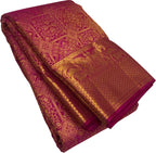 Pink Kanjeevaram Handloom Pure Silk Saree - Luxurion World