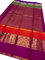 Blue Kanjeevaram Handloom Pure Silk Saree - Luxurion World