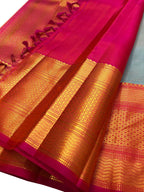 Blue Kanjeevaram Handloom Pure Silk Saree - Luxurion World