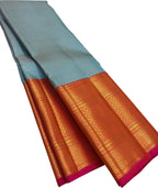 Blue Kanjeevaram Handloom Pure Silk Saree - Luxurion World