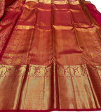 Red Kanjeevaram Handloom Pure Silk Saree - Luxurion World