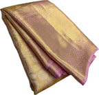 Golden Kanjeevaram Handloom Pure Silk Saree - Luxurion World