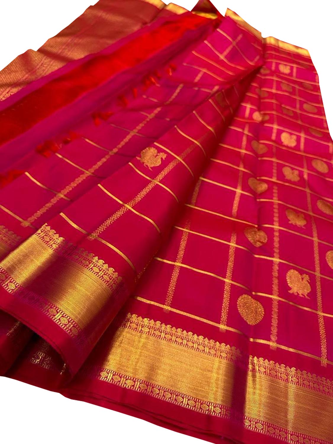 Pink Kanjeevaram Handloom Pure Silk Saree - Luxurion World