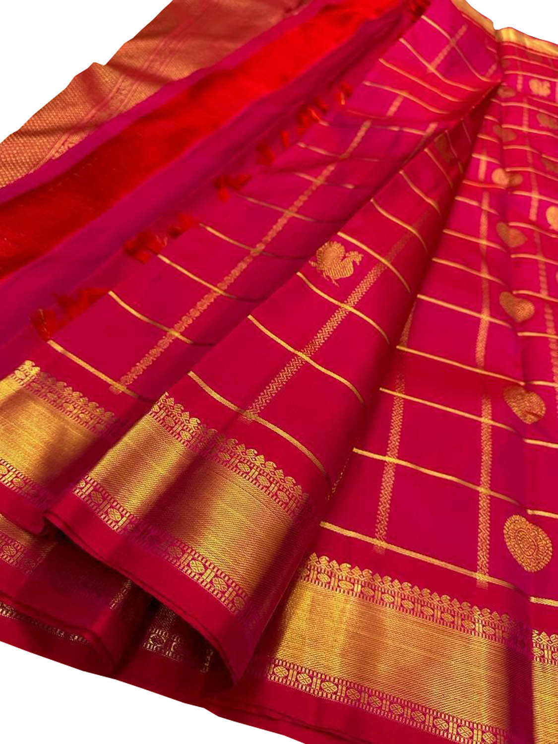 Pink Kanjeevaram Handloom Pure Silk Saree - Luxurion World