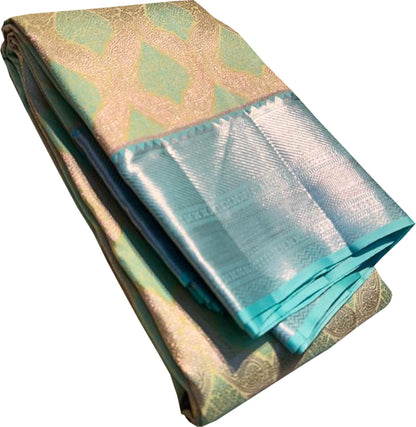 Pastel Kanjeevaram Handloom Pure Silk Saree - Luxurion World