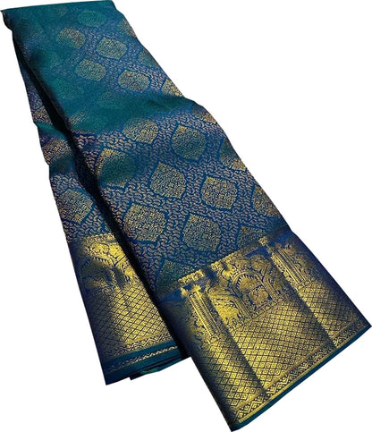Blue Kanjeevaram Handloom Pure Silk Saree