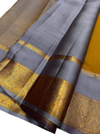 Golden Kanjeevaram Handloom Pure Silk Saree - Luxurion World