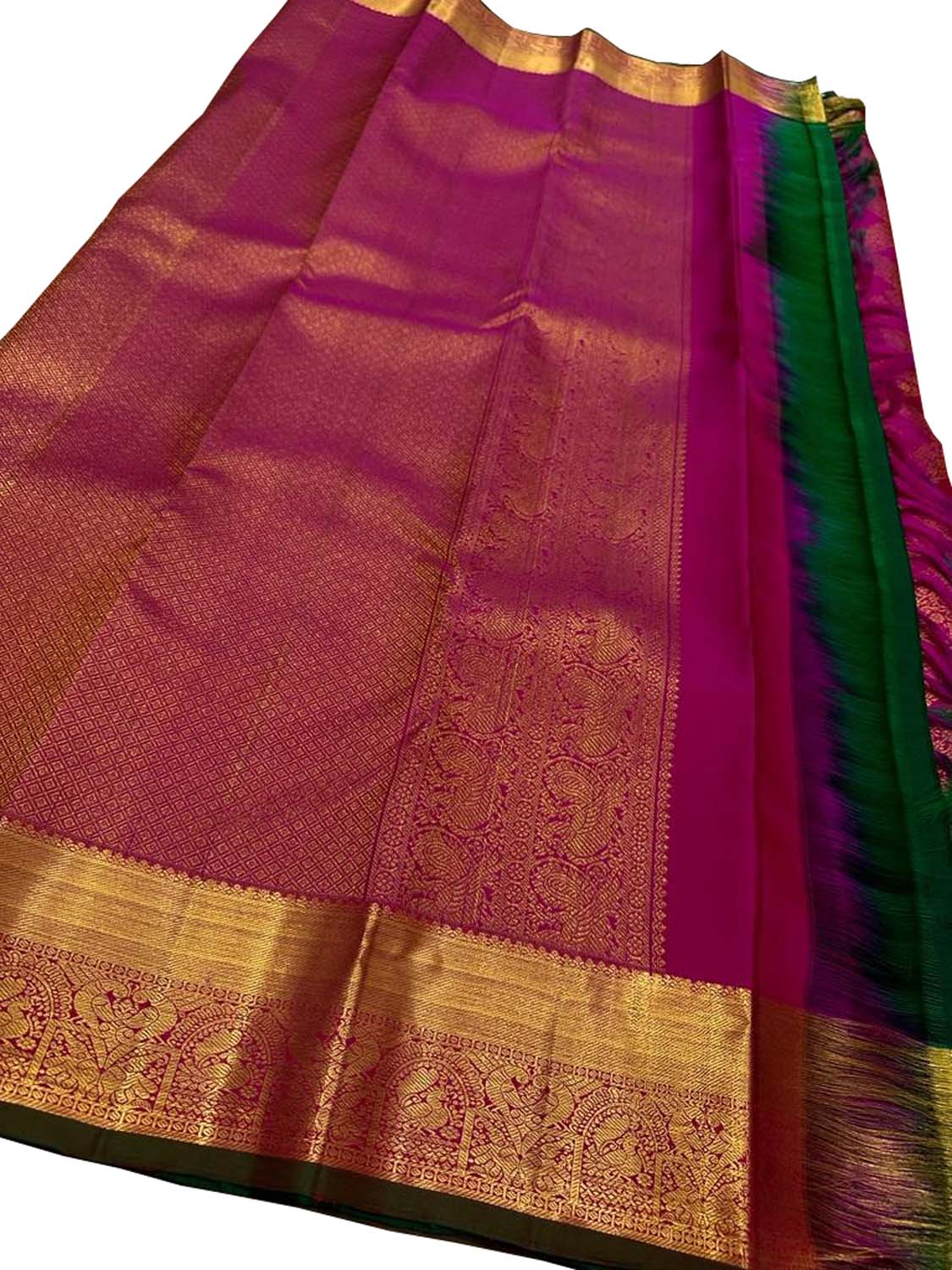 Pink Kanjeevaram Handloom Pure Silk Saree - Luxurion World