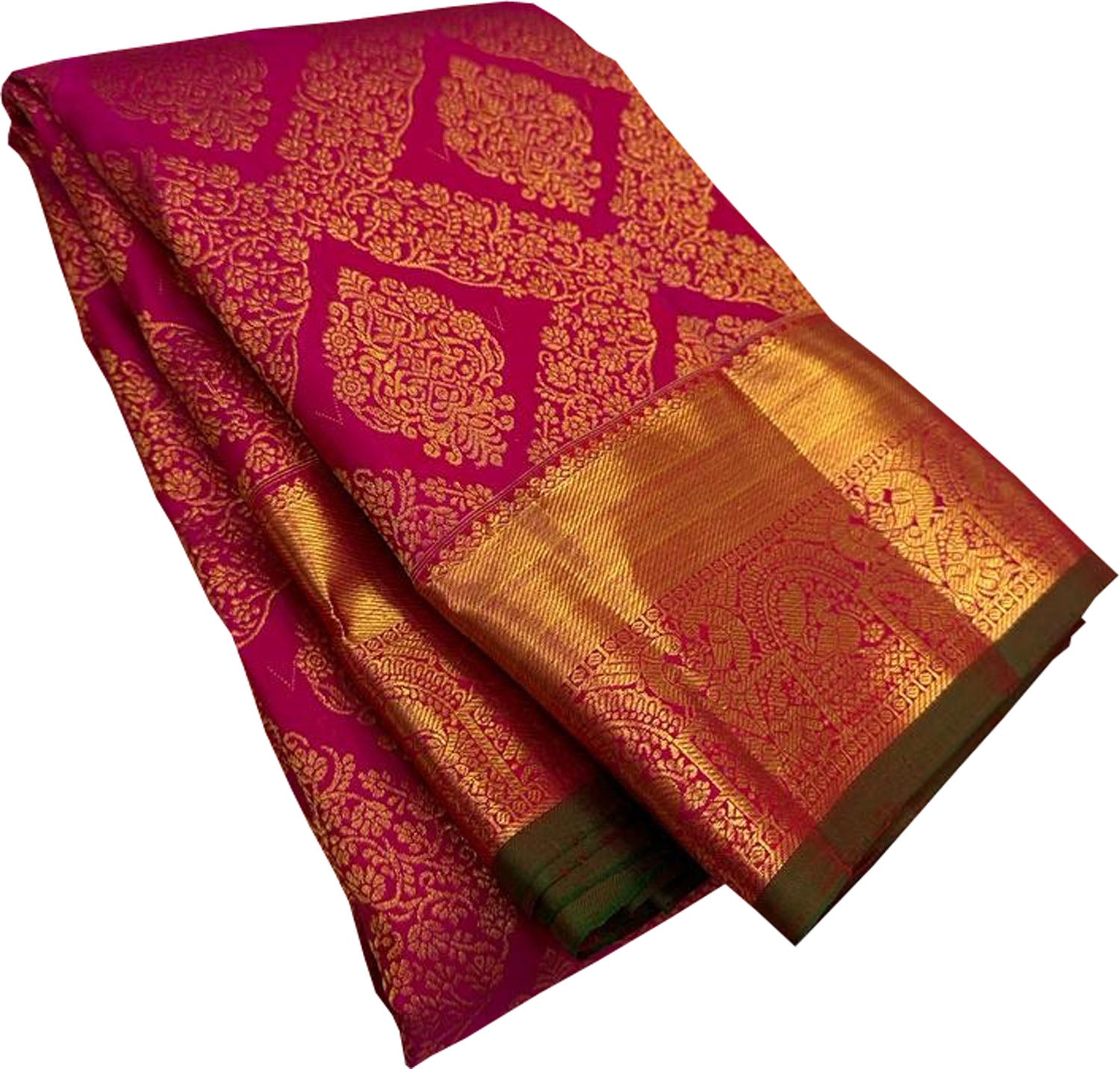 Pink Kanjeevaram Handloom Pure Silk Saree - Luxurion World