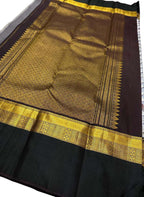 Grey Kanjeevaram Handloom Pure Silk Saree - Luxurion World