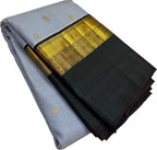 Grey Kanjeevaram Handloom Pure Silk Saree - Luxurion World
