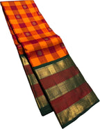 Multicolor Kanjeevaram Handloom Pure Silk Saree - Luxurion World