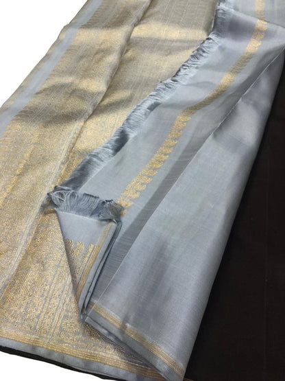 Black Kanjeevaram Handloom Pure Silk Saree - Luxurion World