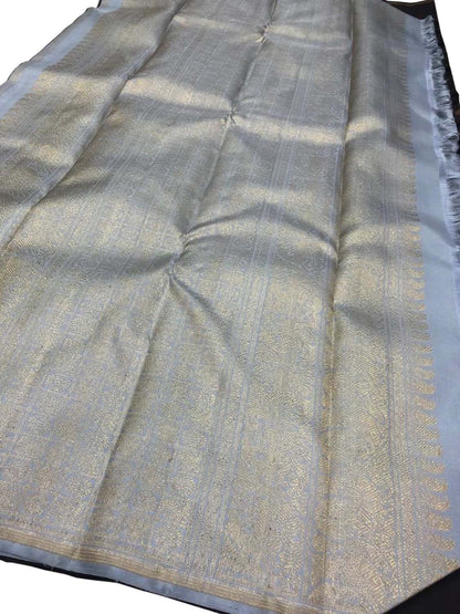 Black Kanjeevaram Handloom Pure Silk Saree - Luxurion World