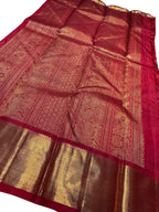 Red Kanjeevaram Handloom Pure Silk Saree - Luxurion World