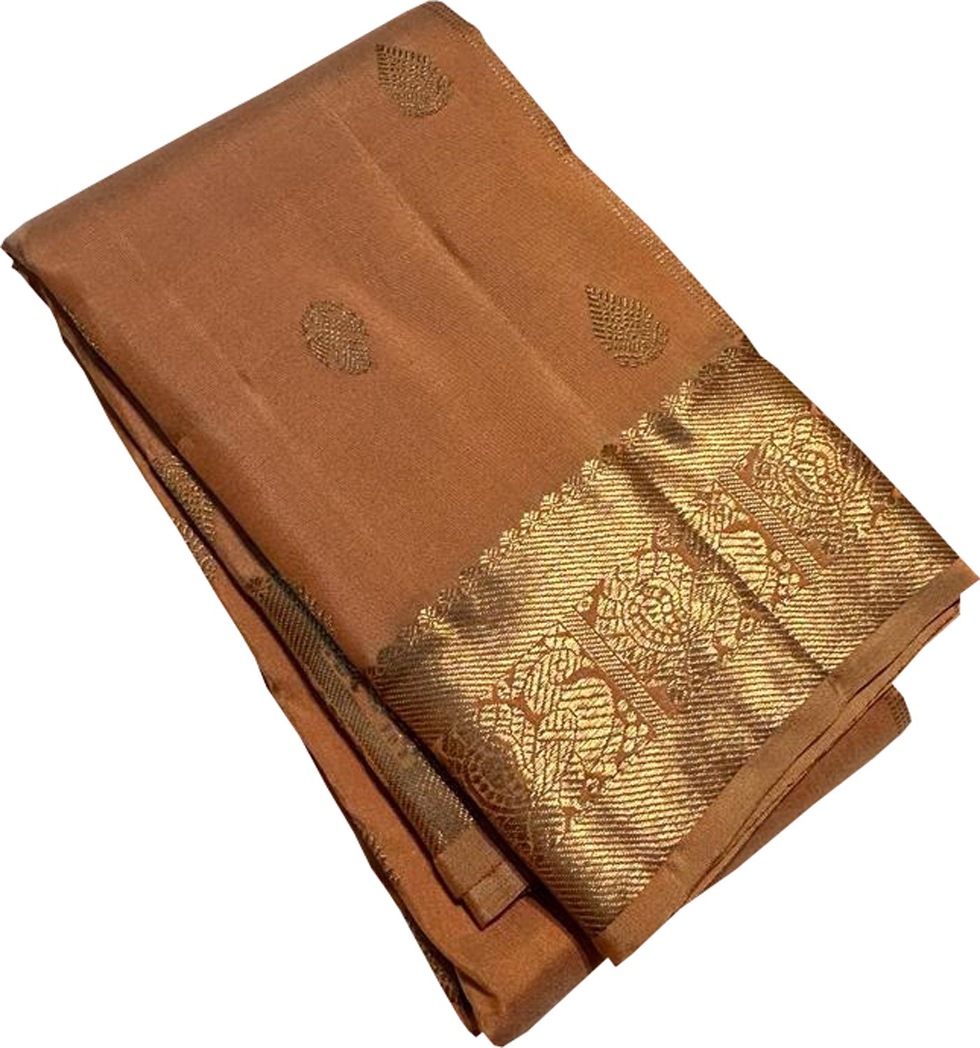 Orange Kanjeevaram Handloom Pure Silk Saree - Luxurion World
