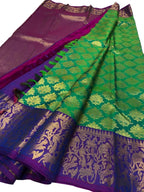 Green Kanjeevaram Handloom Pure Silk Saree - Luxurion World
